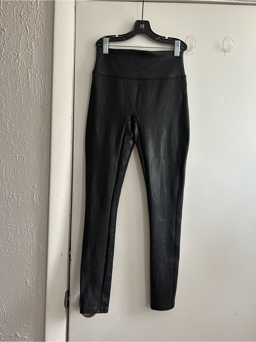 SPANX Black Faux Leather High-Waist Leggings